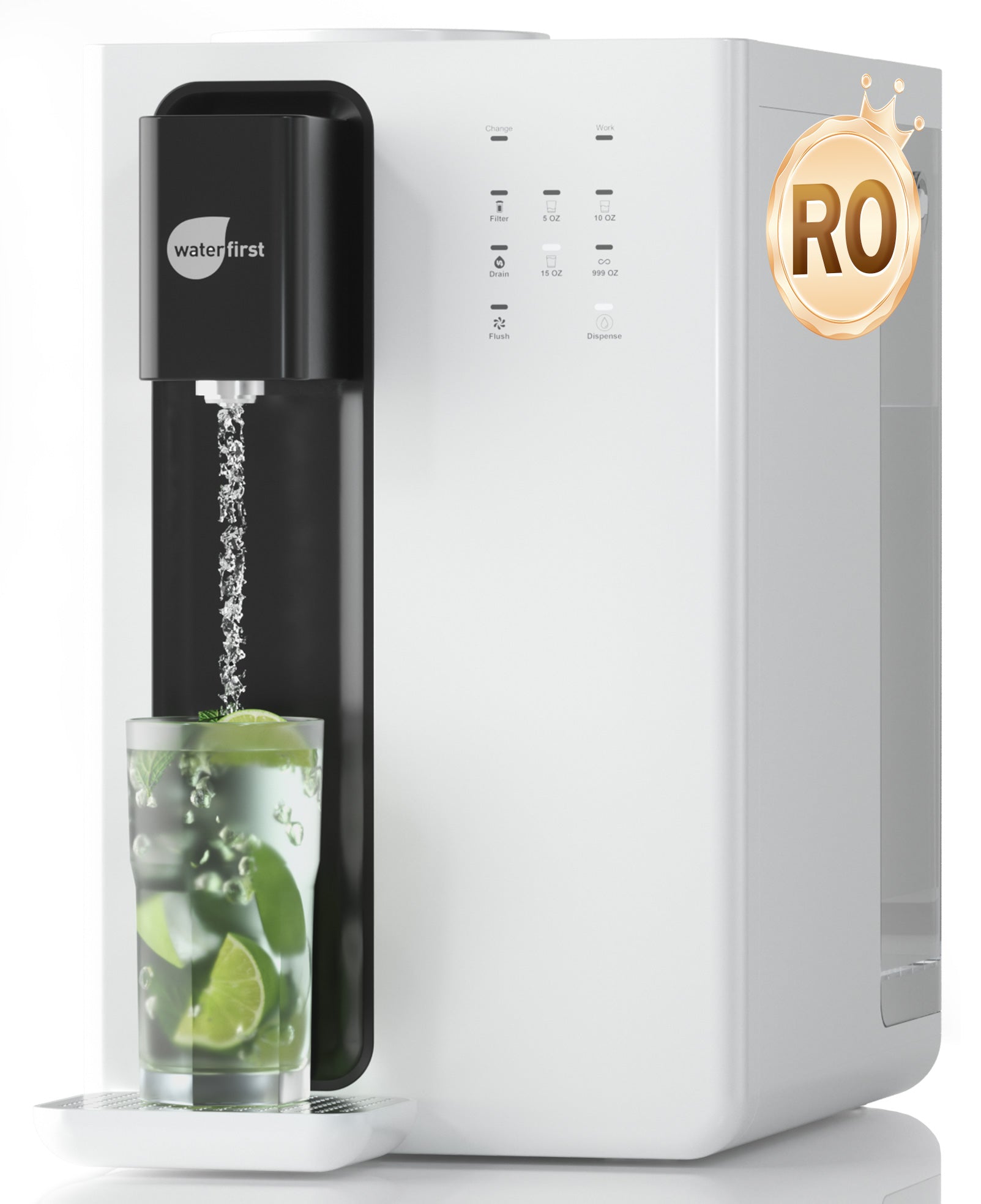 WaterFirstยฎ Dr.Water Y Countertop Reverse Osmosis Water Filter, 5 Stage RO Water Filtration System, Water Purifier for Home, 3: 1 Pure to Drain, NSF/ANSI 58 Certified, BPA Free,No Installation
