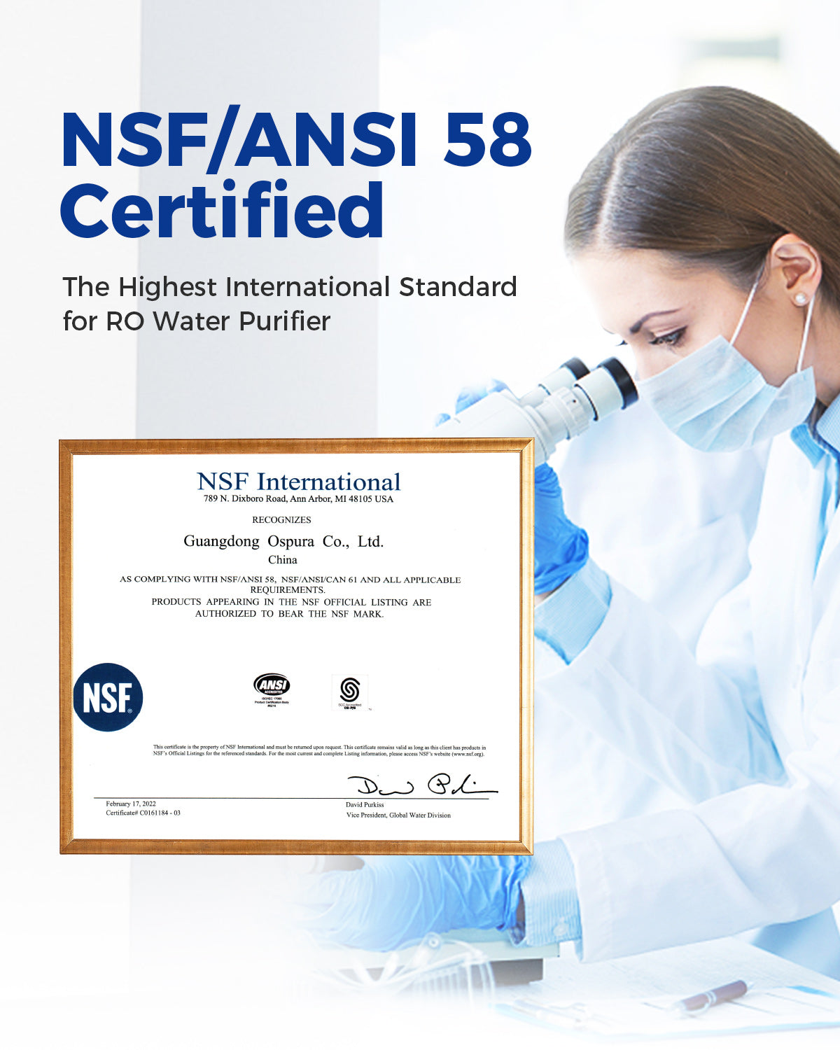 WaterFirstยฎ Dr.Water Y Countertop Reverse Osmosis Water Filter, 5 Stage RO Water Filtration System, Water Purifier for Home, 3: 1 Pure to Drain, NSF/ANSI 58 Certified, BPA Free,No Installation