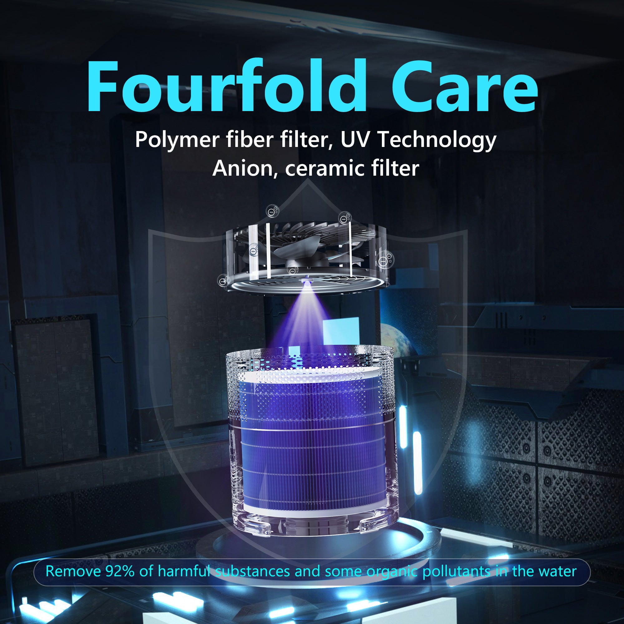 Lamonยฎ MistZero Evaporative Humidifier with ๐๐ & ๐๐ง๐ข๐จ๐ง & Ag+๏ผ4.5L,400ml/H