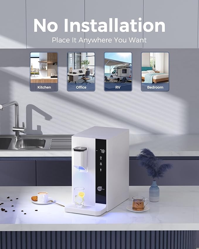 WaterFirst® Dr.Water Countertop Reverse Osmosis System，3S Instant Heat