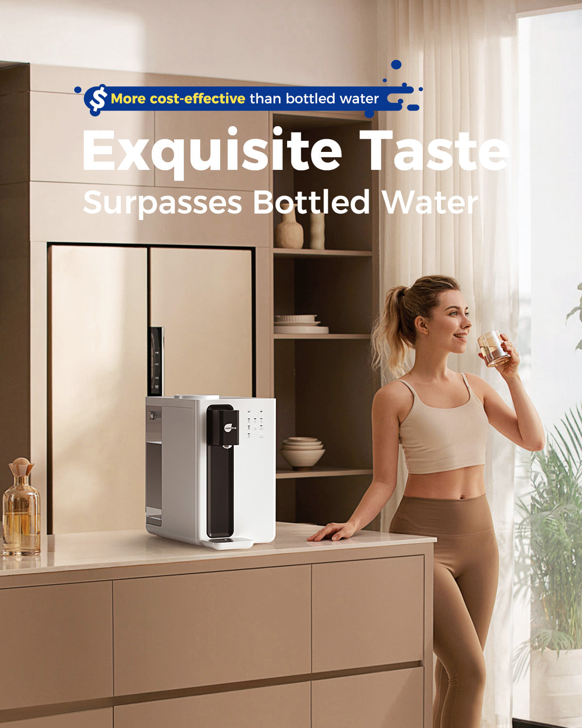 WaterFirst® Dr.Water Y Countertop Reverse Osmosis Water Filter, 5 Stage RO Water Filtration System, Water Purifier for Home, 3: 1 Pure to Drain, NSF/ANSI 58 Certified, BPA Free,No Installation
