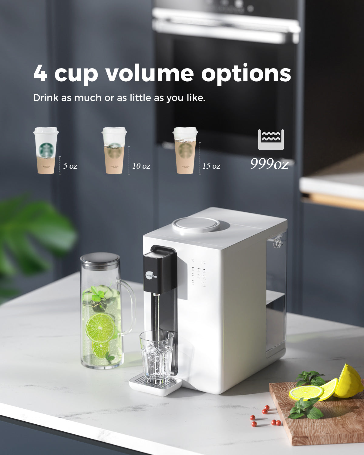 WaterFirst® Dr.Water Y Countertop Reverse Osmosis Water Filter, 5 Stage RO Water Filtration System, Water Purifier for Home, 3: 1 Pure to Drain, NSF/ANSI 58 Certified, BPA Free,No Installation