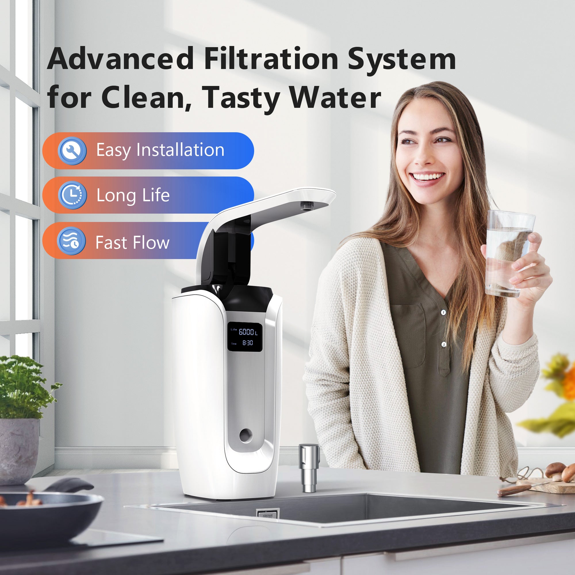WaterFirst_Lamon Series LW-03 0.01 Ultra Filtration Countertop Water Filter